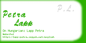 petra lapp business card